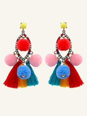 Pom Pom Tassel Earrings