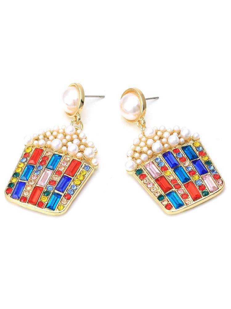 Popcorn Diamante Drop Earrings