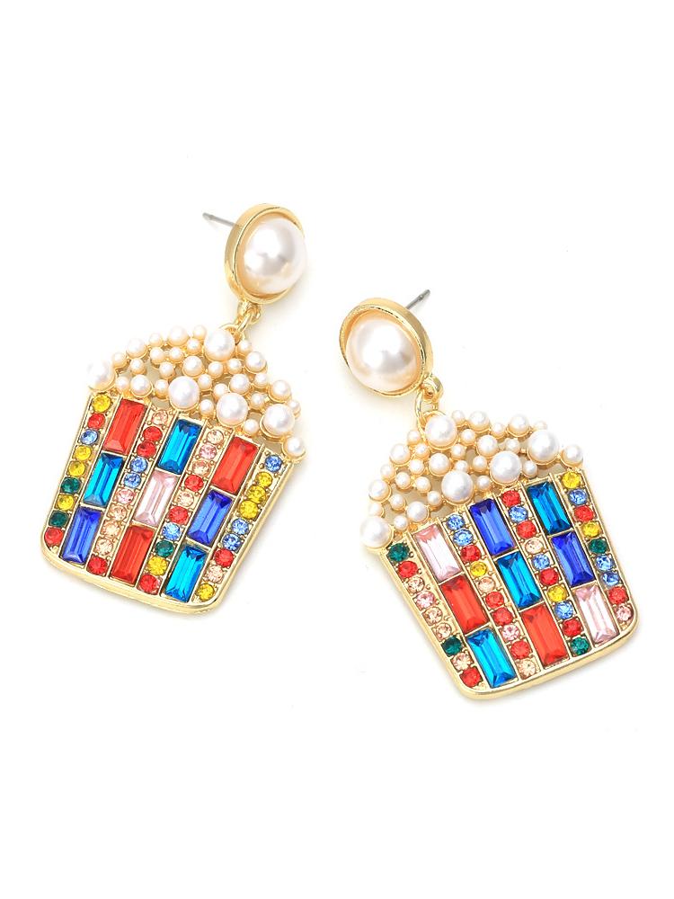 Popcorn Diamante Drop Earrings