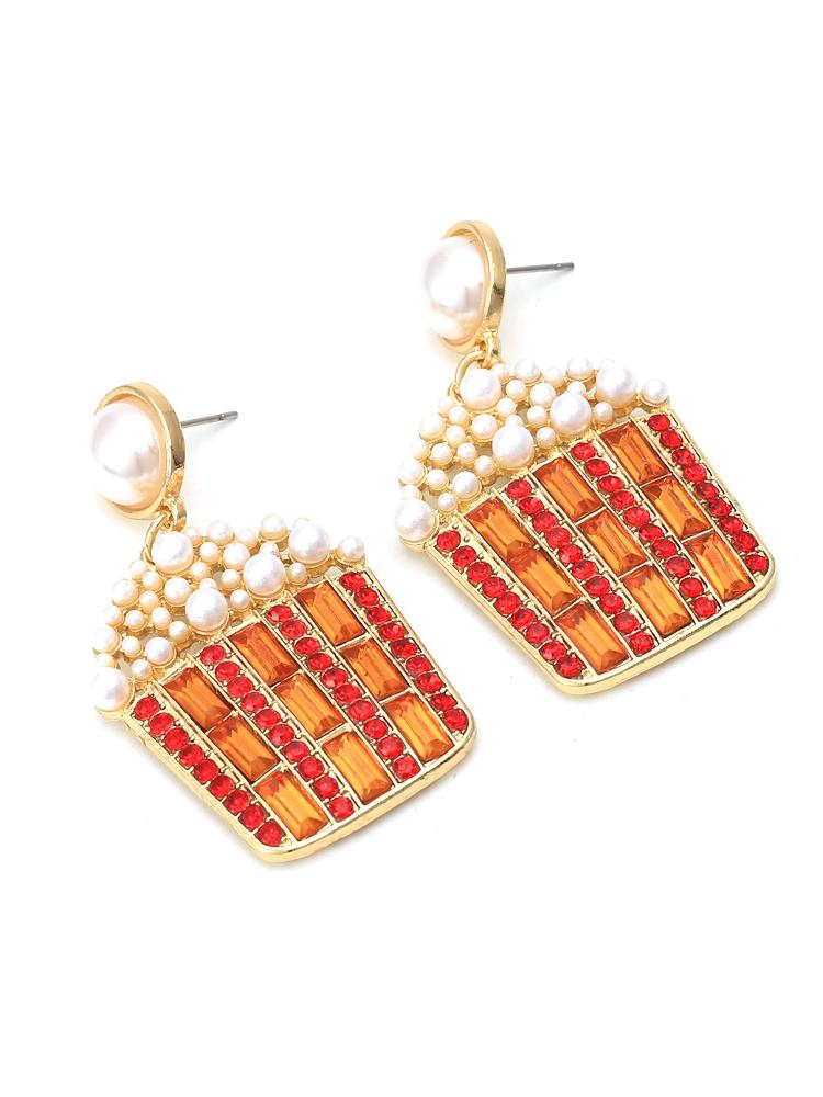 Popcorn Diamante Drop Earrings