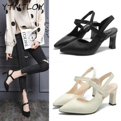 New Ladies Pu Black Brand Design Party Wedding Square Dance Shoes 6cm Fashion High Heels