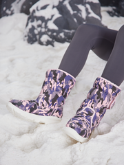 Frozen Princess | Alaska Camo Princess Water-Repellent Snow Boot - Purple