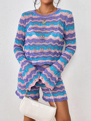 Cali Knit Crochet Matching Set - Purple