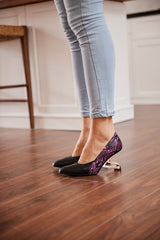 Jady Rose | Charlie Snake Pattern Leather Stilettos - Purple