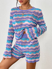 Cali Knit Crochet Matching Set - Purple