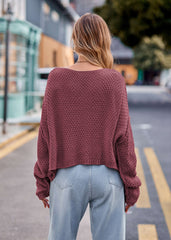 Carlton Cable Knit Sweater - Mulberry