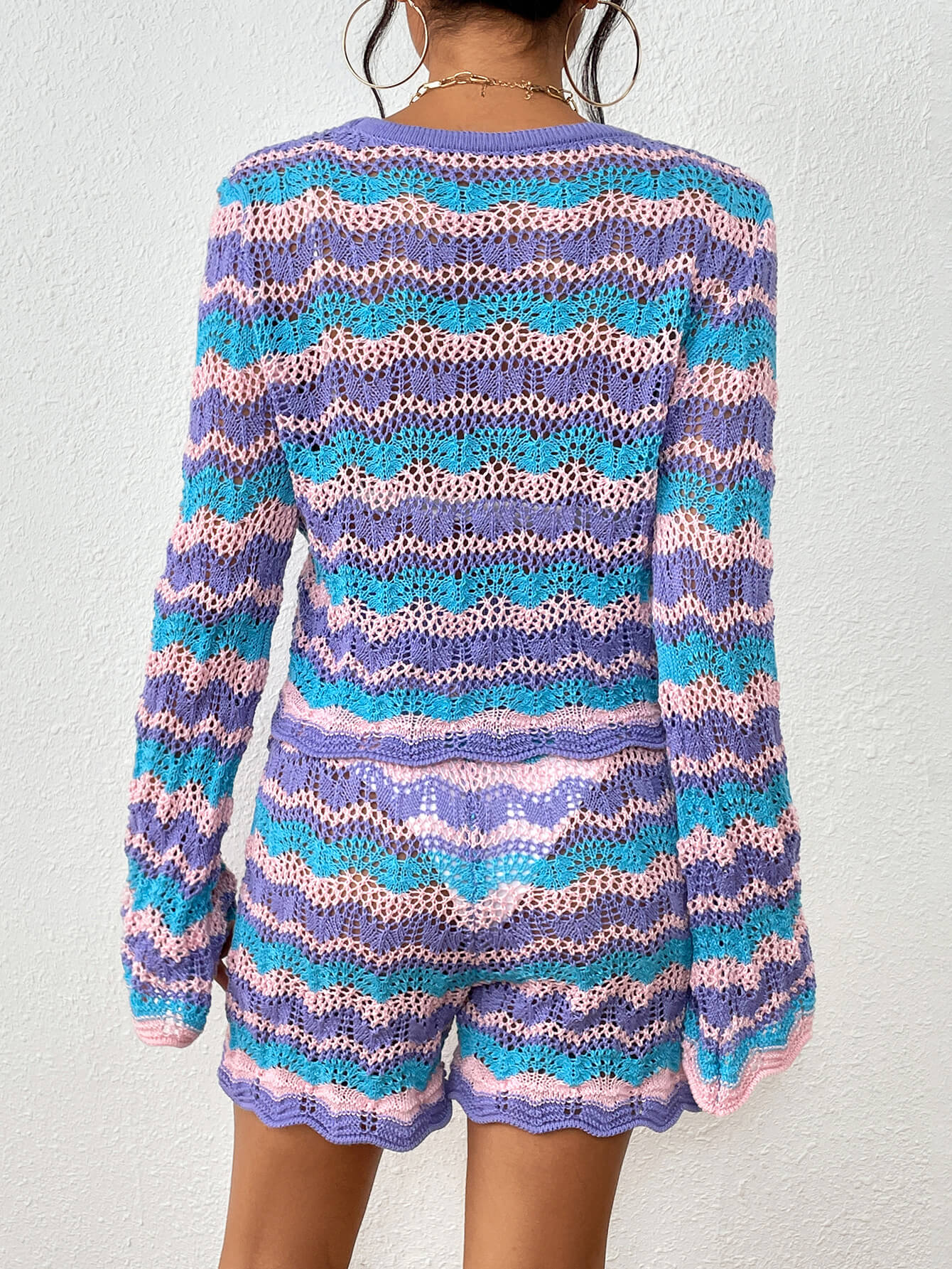 Cali Knit Crochet Matching Set - Purple