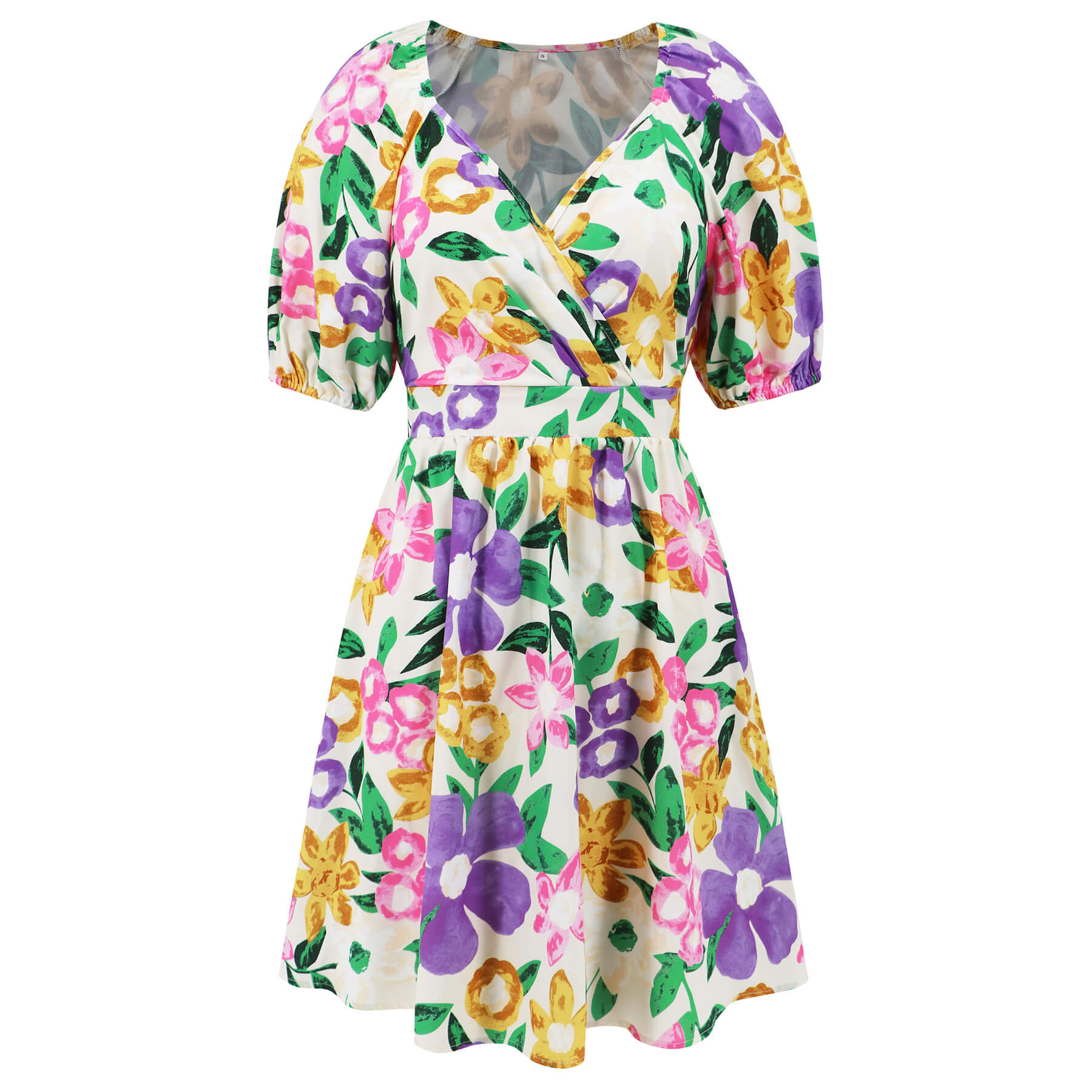 Ellerie Floral Wrap Mini Dress - Purple