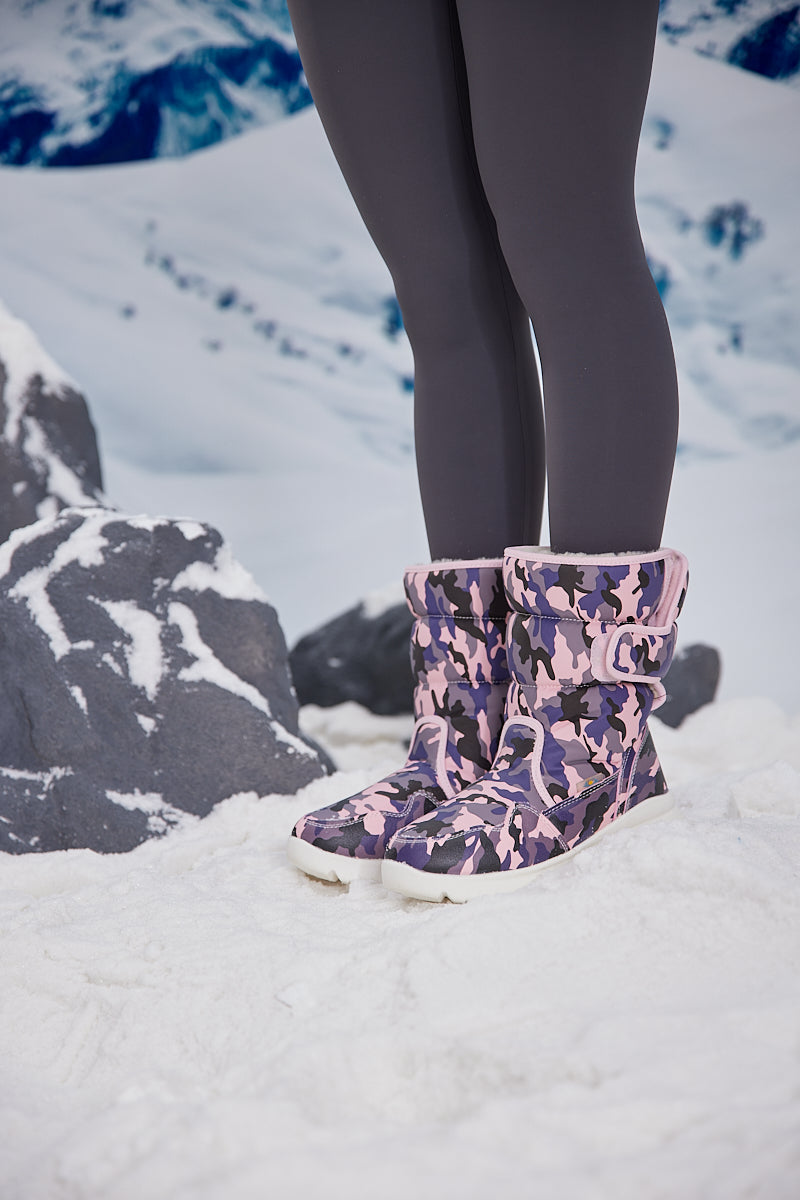 Frozen Princess | Alaska Camo Princess Water-Repellent Snow Boot - Purple