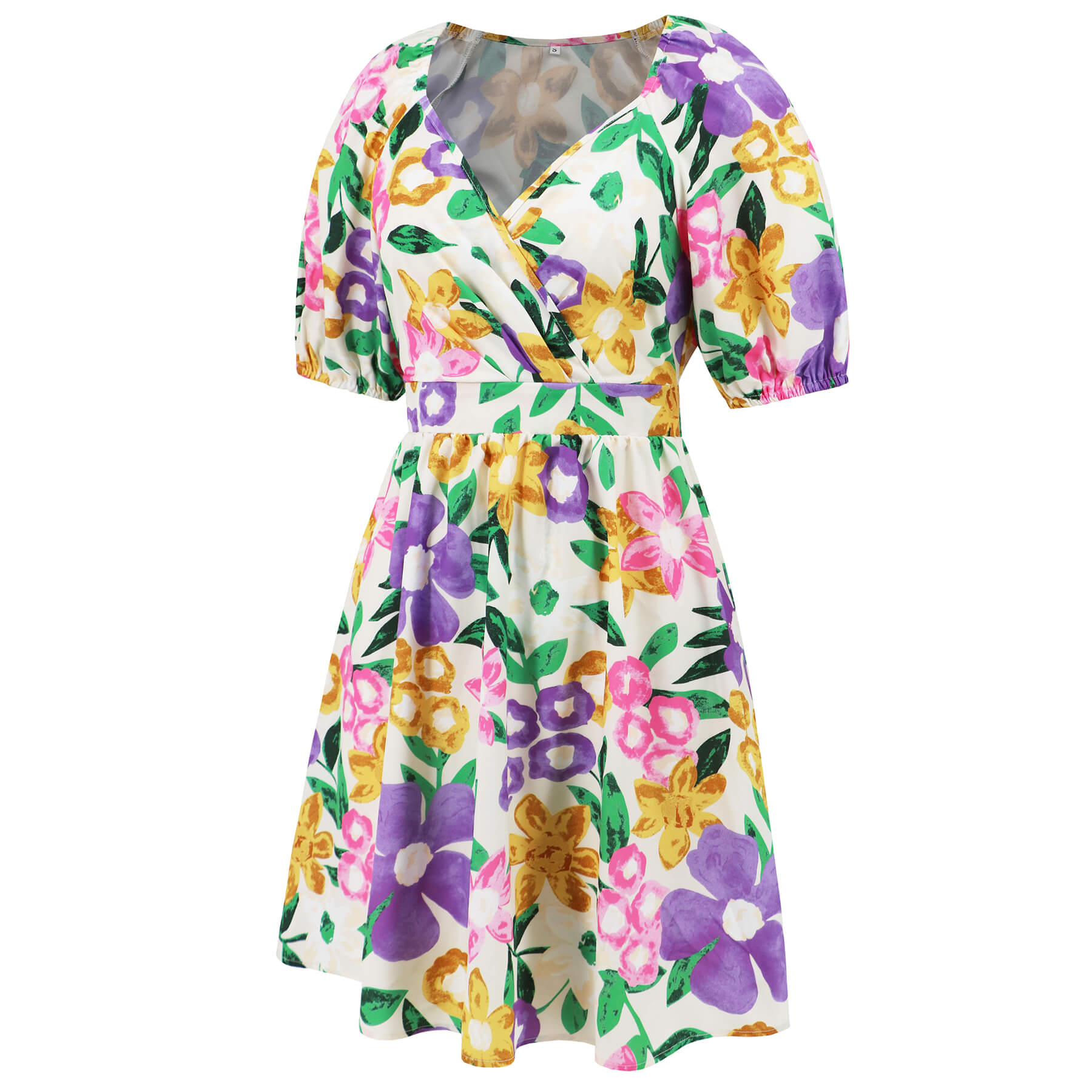 Ellerie Floral Wrap Mini Dress - Purple