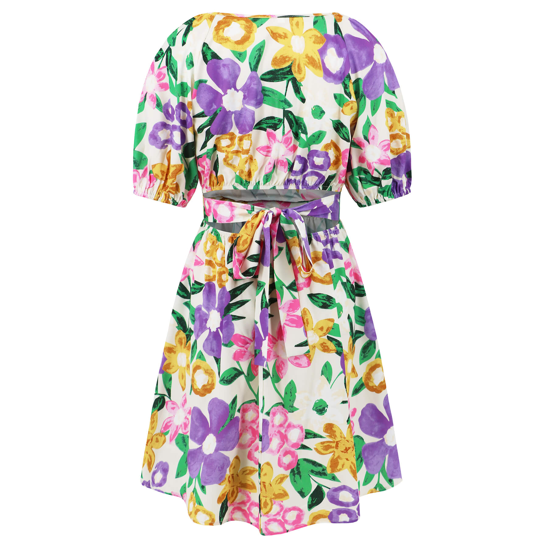 Ellerie Floral Wrap Mini Dress - Purple