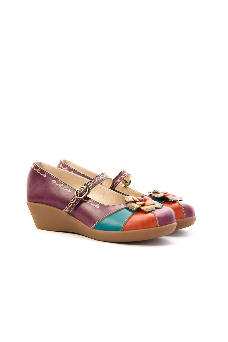 Soffia | Soleil Luzia Floral Leather Mary Jane