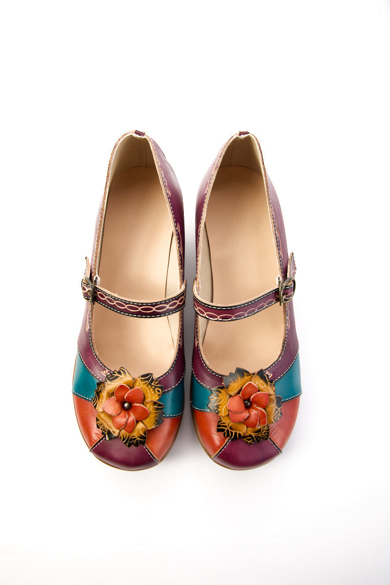 Soffia | Soleil Luzia Floral Leather Mary Jane