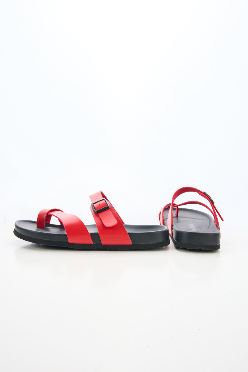 Maibulun | Thong Toe Cushioned Footbed Sandal - Red