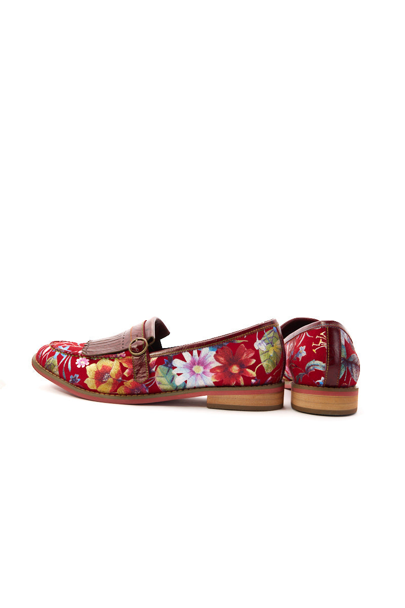 Soffia | Aurore Floral Print Suede Moccasin