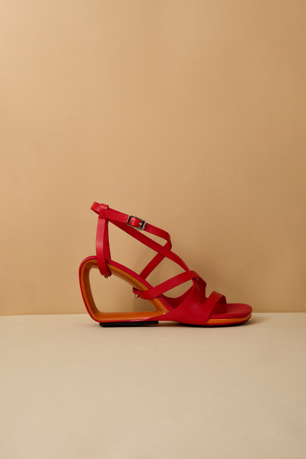 Jady Rose | Eloise Leather Strappy Wedges- Red