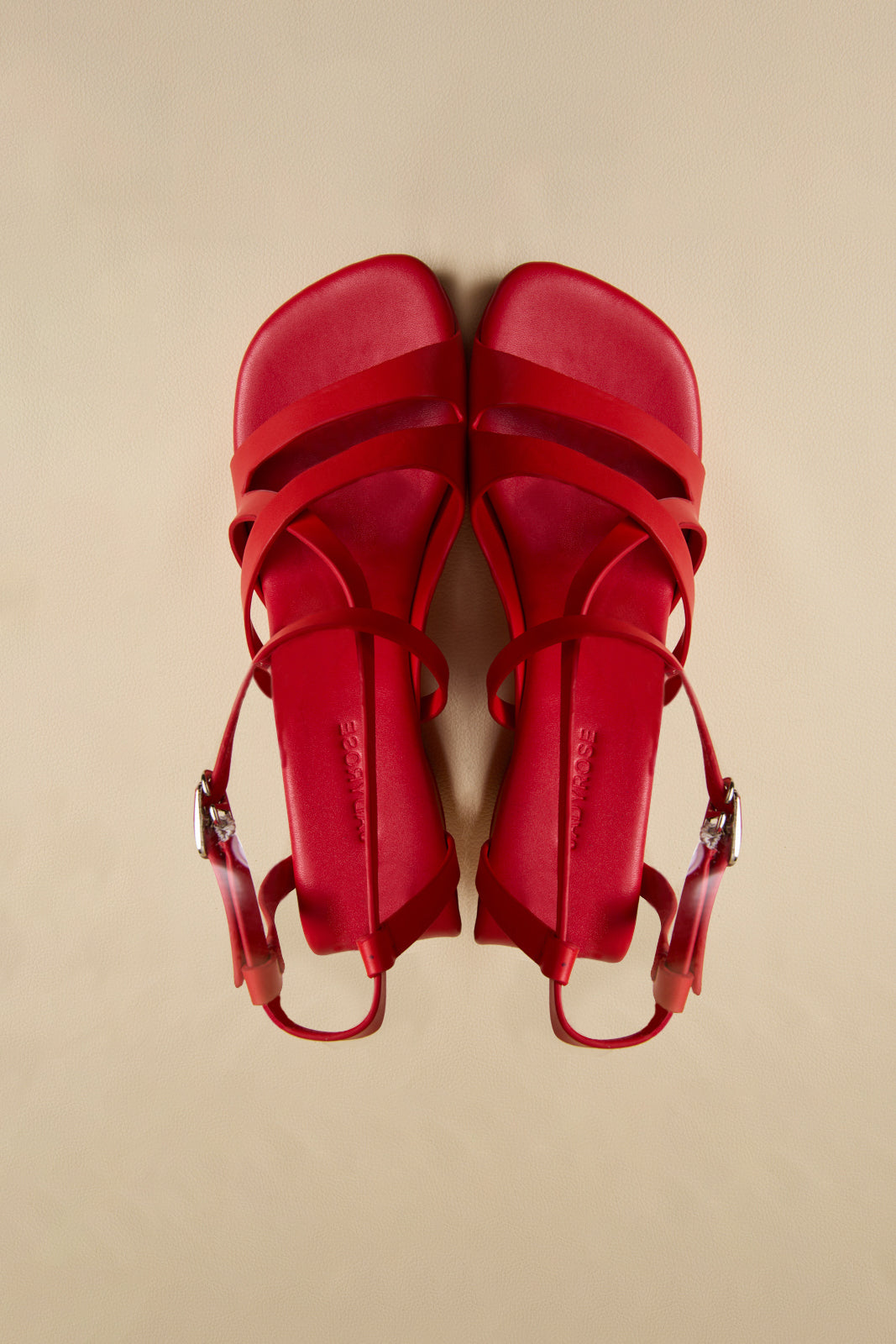 Jady Rose | Eloise Leather Strappy Wedges- Red