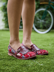 Soffia | Aurore Floral Print Suede Moccasin