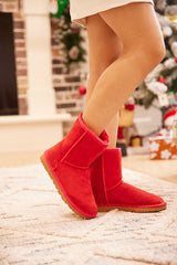 Smaibulun Ugg | Lovett Wool Blend Suede Shearling Boots - Red