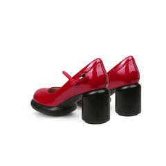 Jady Rose | Blaine Block Leather Heel Mary Jane - Red