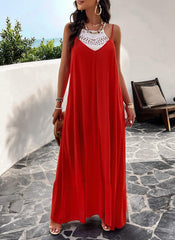 Olivian Pocketed Maxi Dress - Red