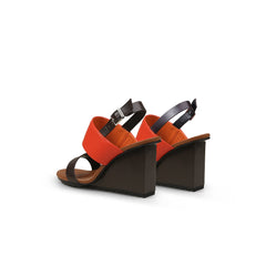 Jady Rose | Shilah Leather Slingback Wedge - Red