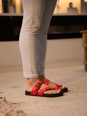 Maibulun | Thong Toe Cushioned Footbed Sandal - Red