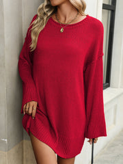 Uptown Girl Mini Sweater Dress - Red