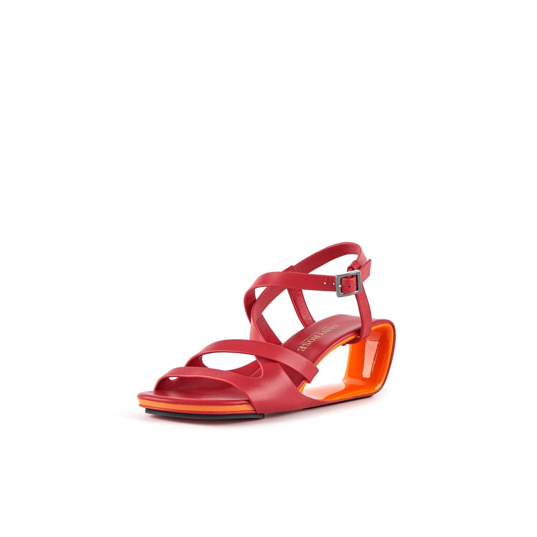 Jady Rose | Harbor Doll Leather Strappy Heels - Red