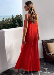 Olivian Pocketed Maxi Dress - Red