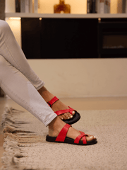 Maibulun | Thong Toe Cushioned Footbed Sandal - Red