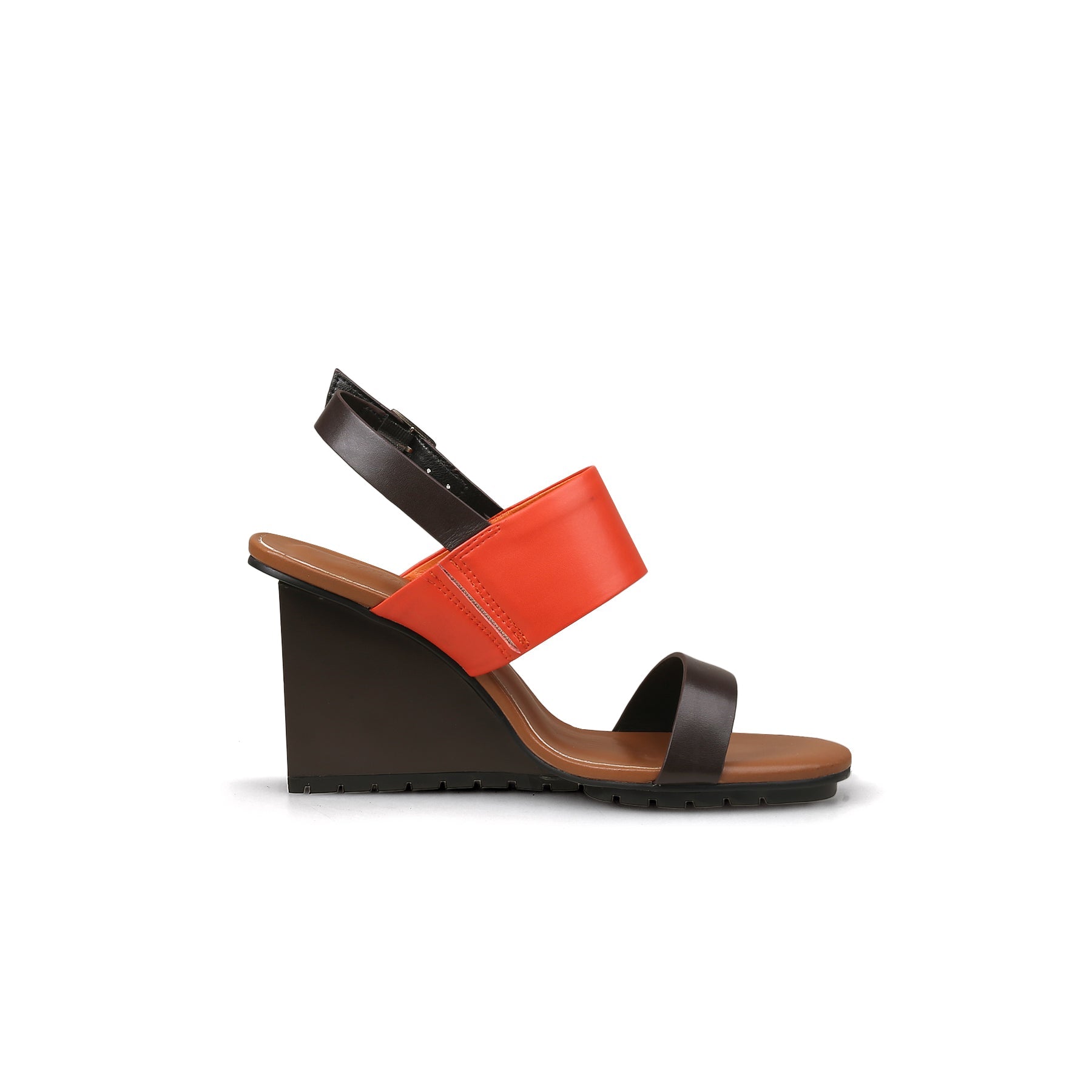 Jady Rose | Shilah Leather Slingback Wedge - Red