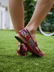 Soffia | Aurore Floral Print Suede Moccasin