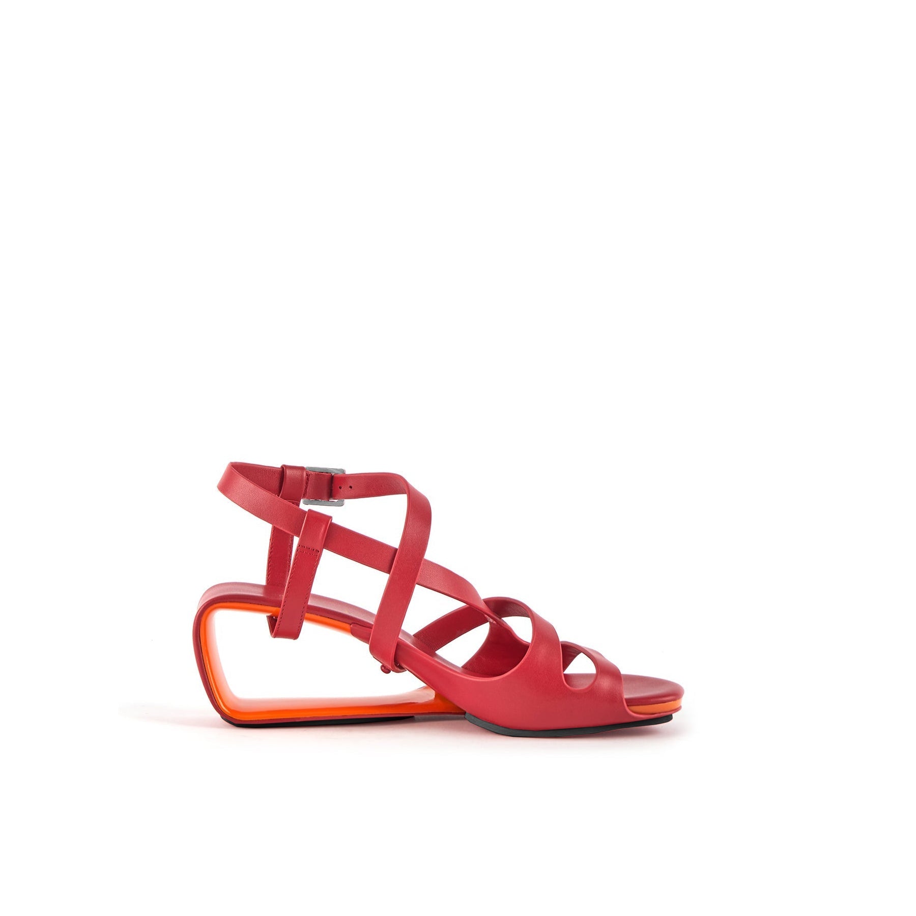 Jady Rose | Harbor Doll Leather Strappy Heels - Red