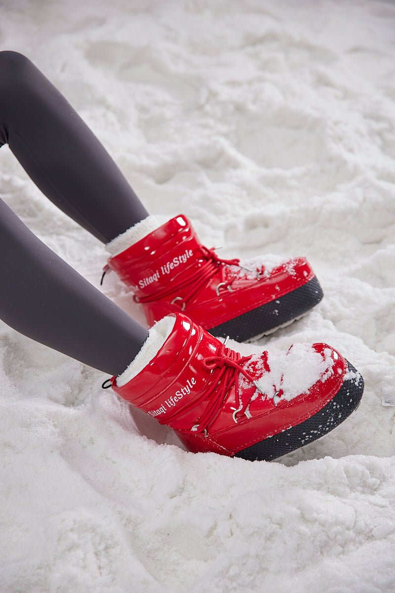 Frozen Princess | Moon Walker Water-Repellent Snow Boot - Red