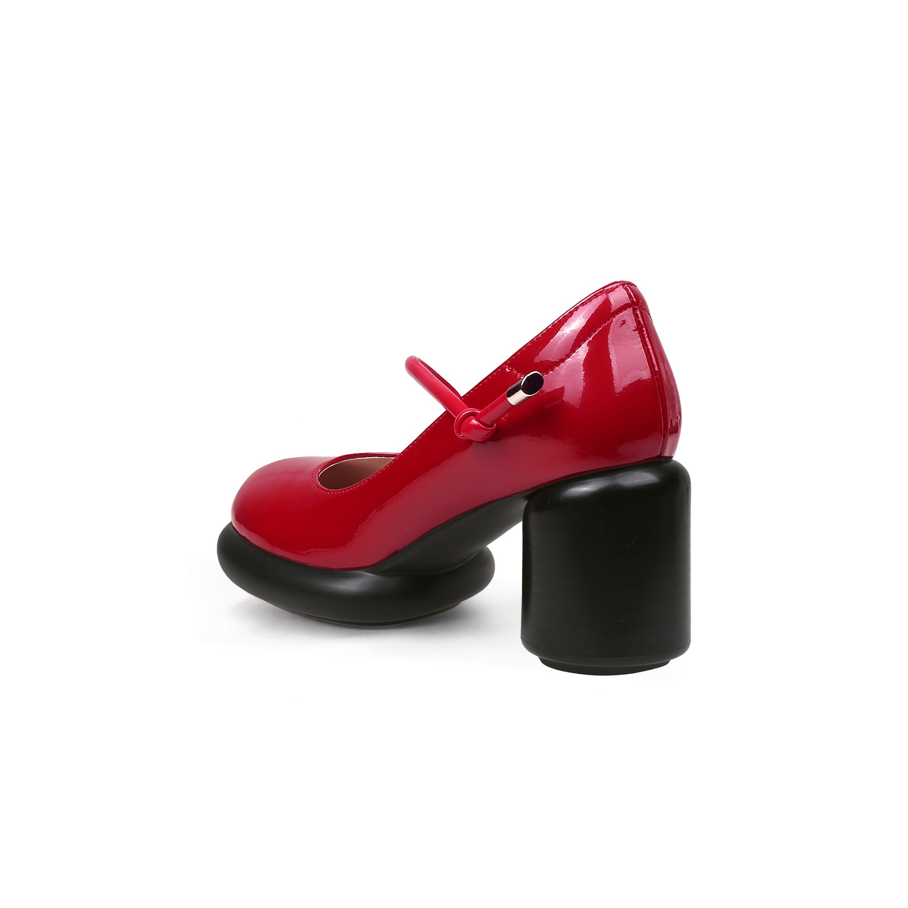 Jady Rose | Blaine Block Leather Heel Mary Jane - Red