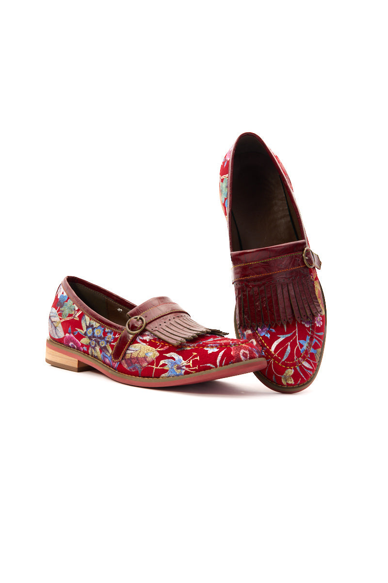 Soffia | Aurore Floral Print Suede Moccasin