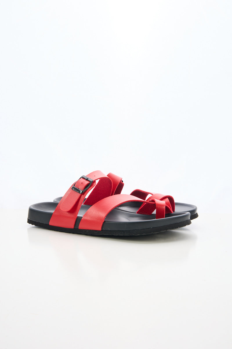 Maibulun | Thong Toe Cushioned Footbed Sandal - Red