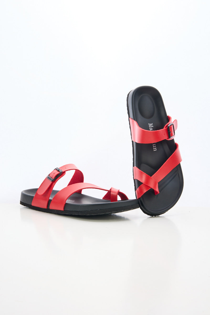 Maibulun | Thong Toe Cushioned Footbed Sandal - Red