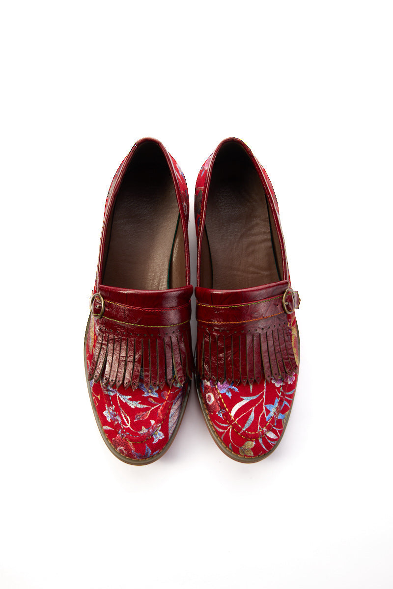 Soffia | Aurore Floral Print Suede Moccasin