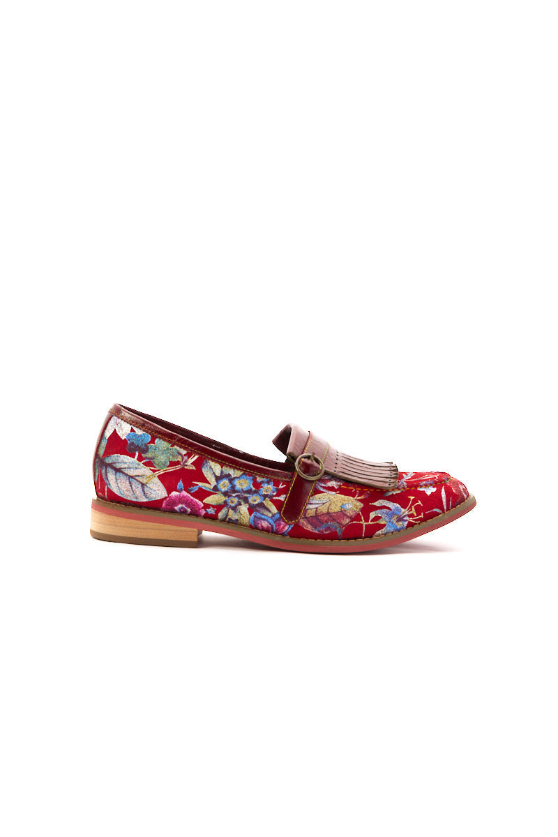 Soffia | Aurore Floral Print Suede Moccasin