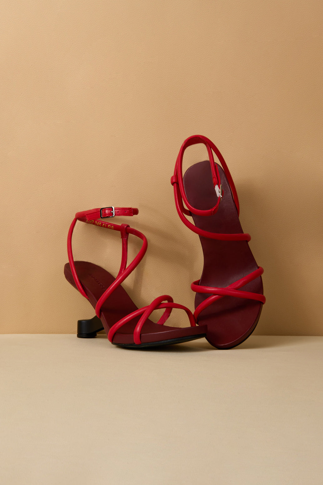 Jady Rose | Jojo Leather Strappy Heels - Red