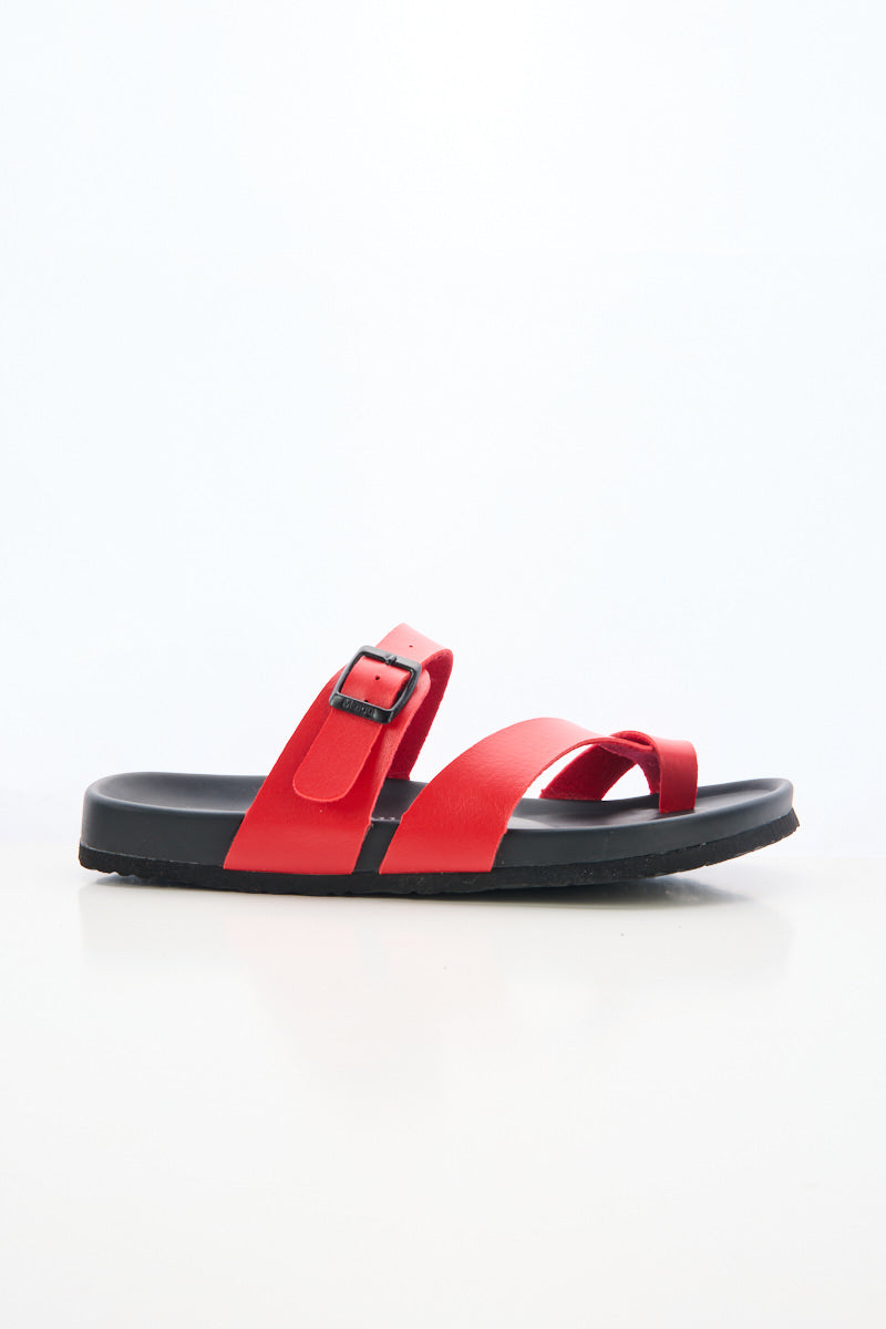 Maibulun | Thong Toe Cushioned Footbed Sandal - Red