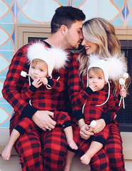 Christmas Black-Red Plaid Family Matching Pajamas Set