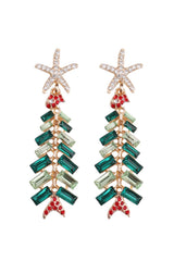 Rhinestone Christmas Tree Earrings