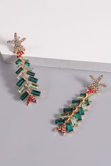 Rhinestone Christmas Tree Earrings