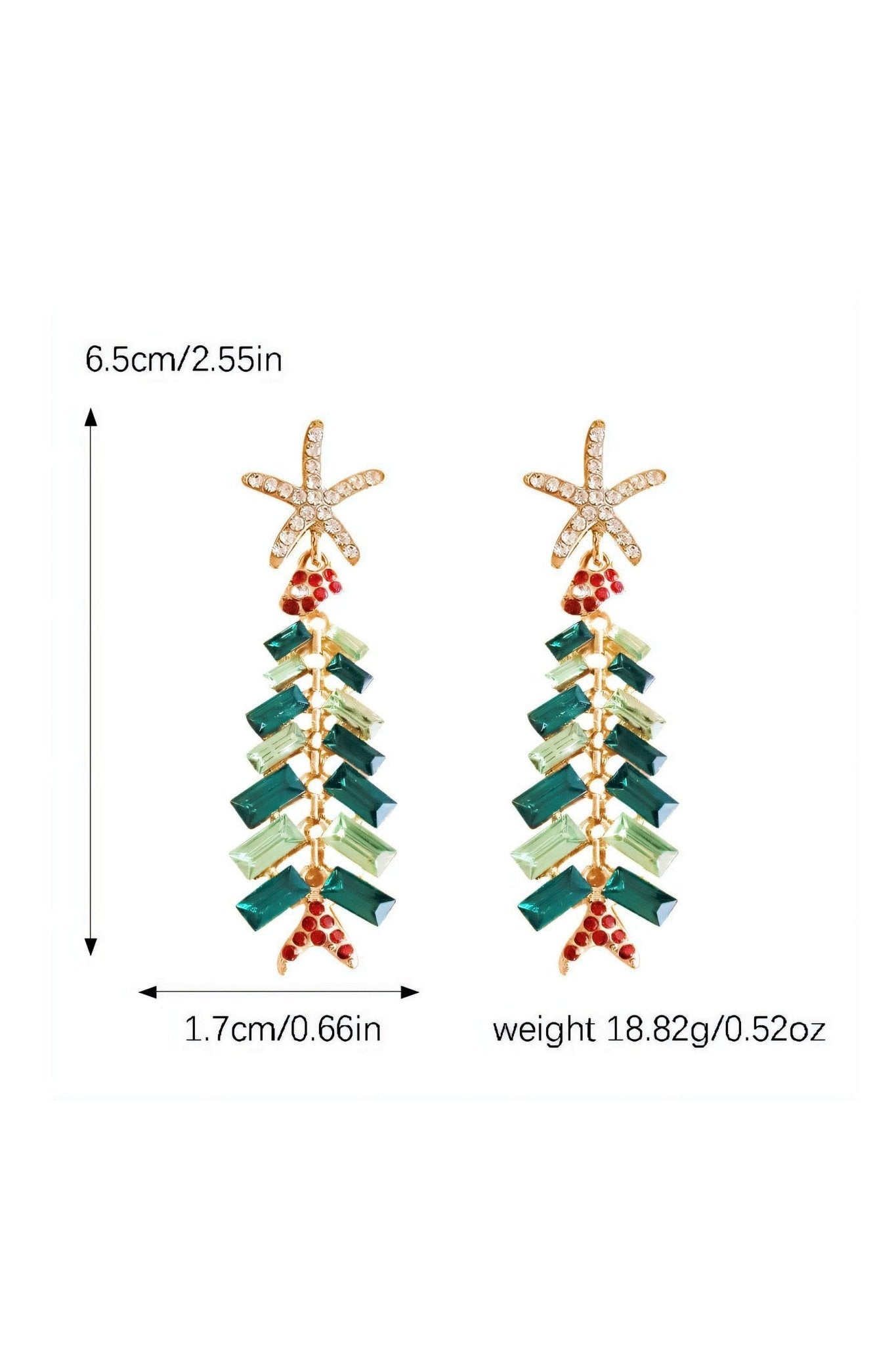 Rhinestone Christmas Tree Earrings