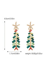 Rhinestone Christmas Tree Earrings