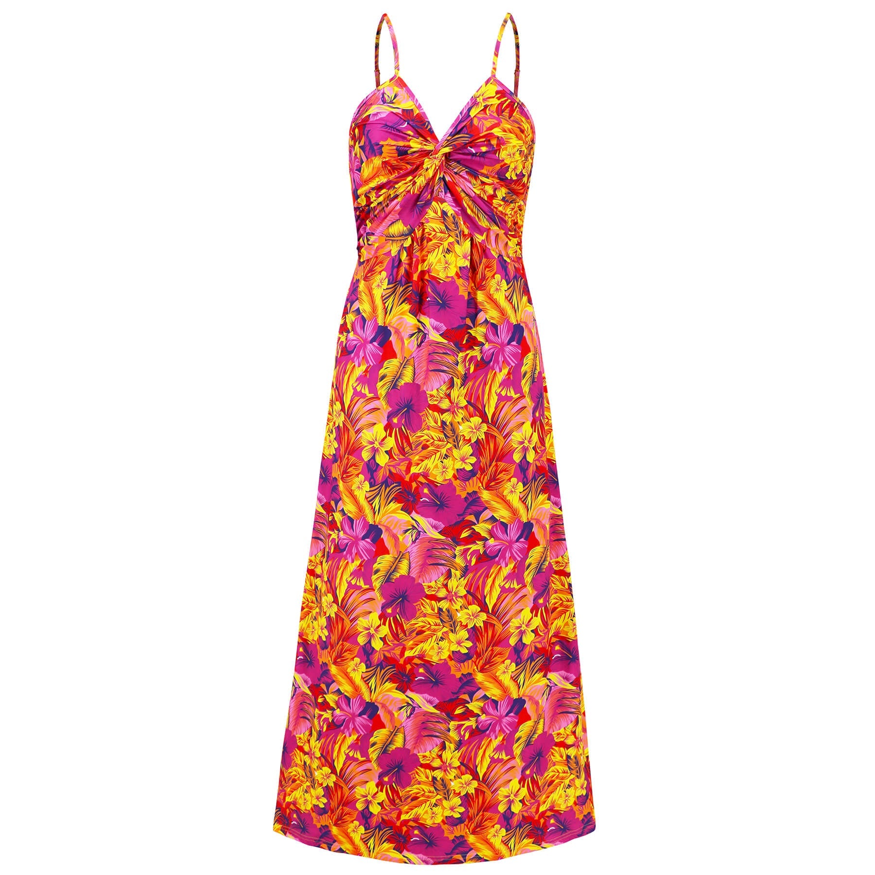 Cynthia Floral V-Neck Boho Maxi Dress - Rose