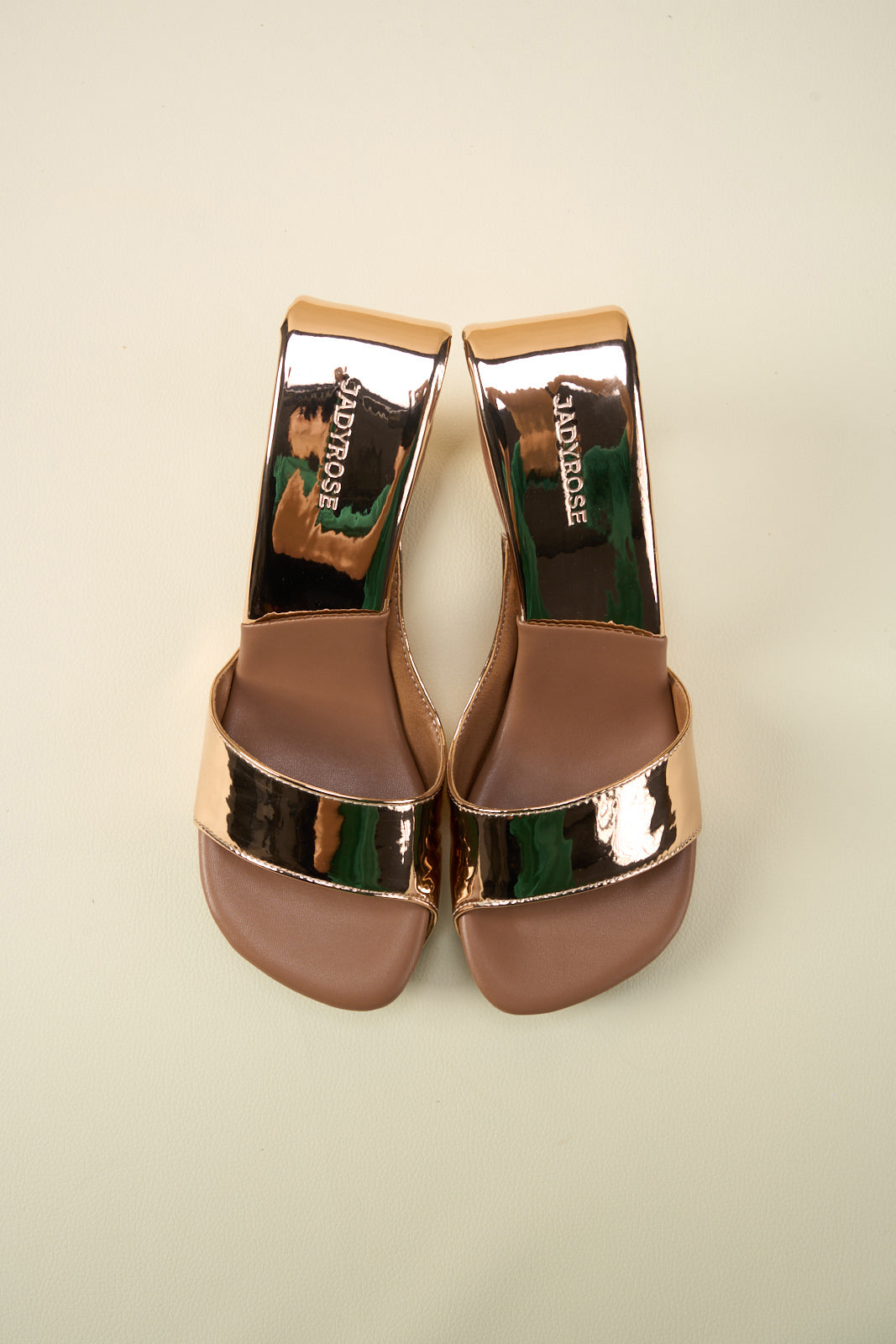 Jady Rose | Get a Clue Wedge Slides - Rose Gold